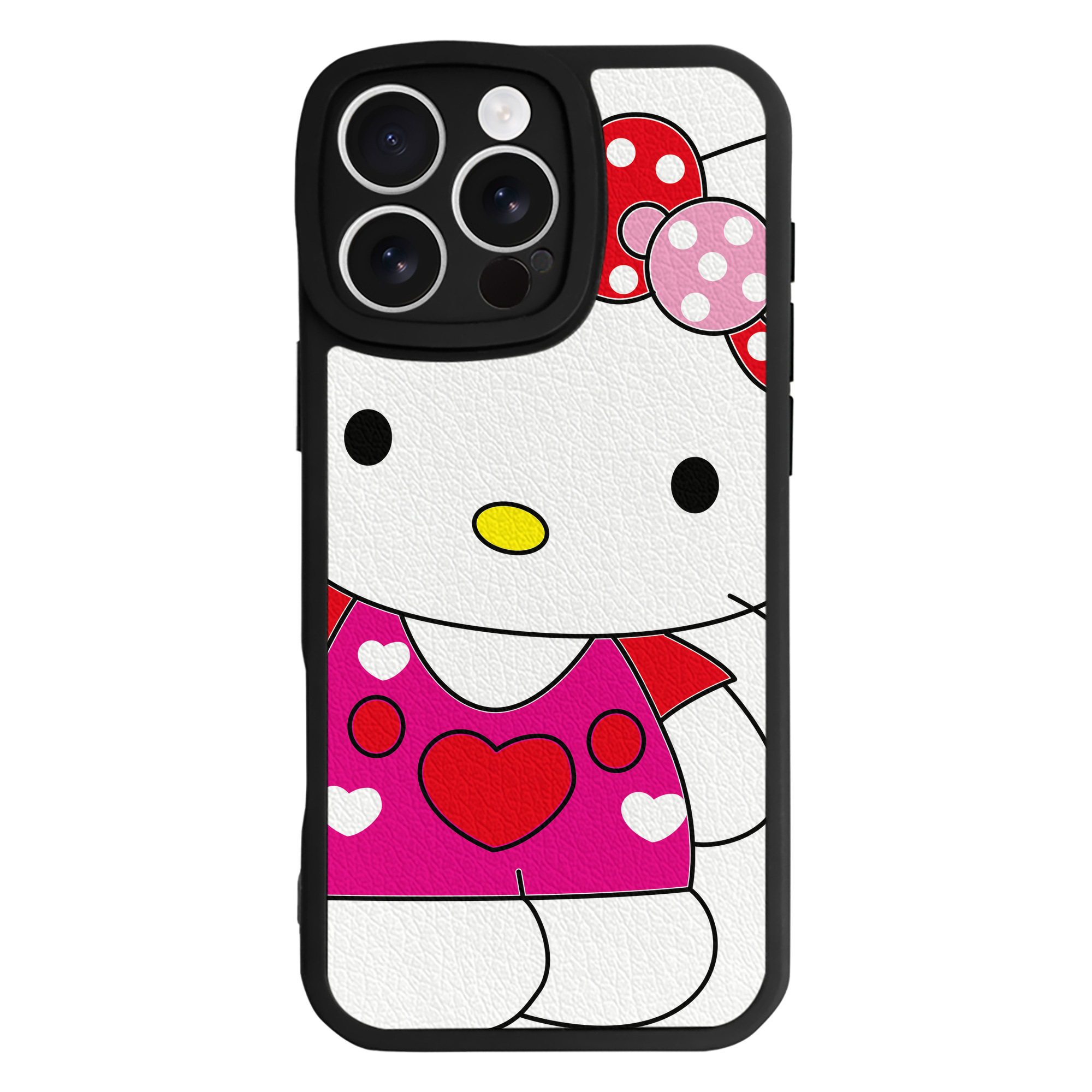 （画像用） Hello Kitty ハローキティ 【iPhone 16シリーズ対応】シリコンスマホケース（レザー調） 材質：シリコン